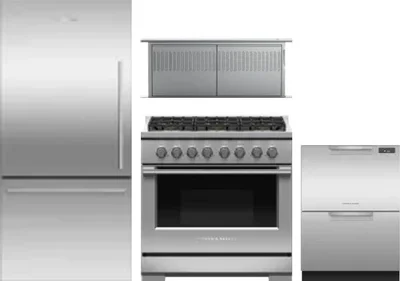 4 Piece Package Includes Refrigerator, Range, Hood And Dishwasher